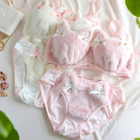 Furry Bow Pearl Lingerie