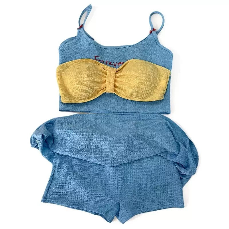 Solenne Pastel Blue 3-Piece Beachwear Set