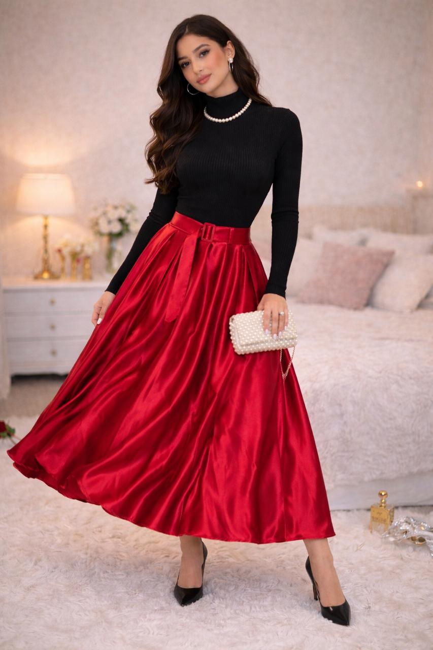 Amanda Top With Metallic Skirt Set - Made For Her Label