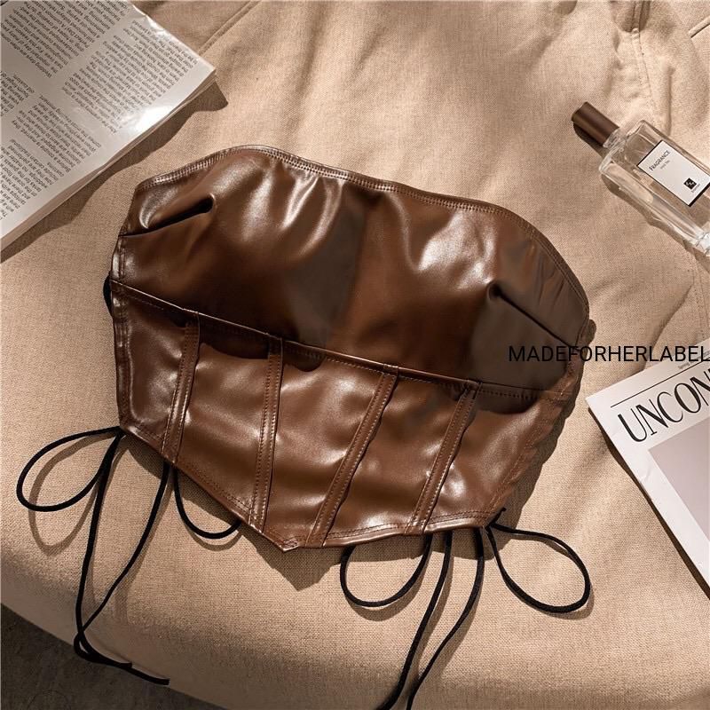 Cuban Leather Tube Top - Made For Her Label