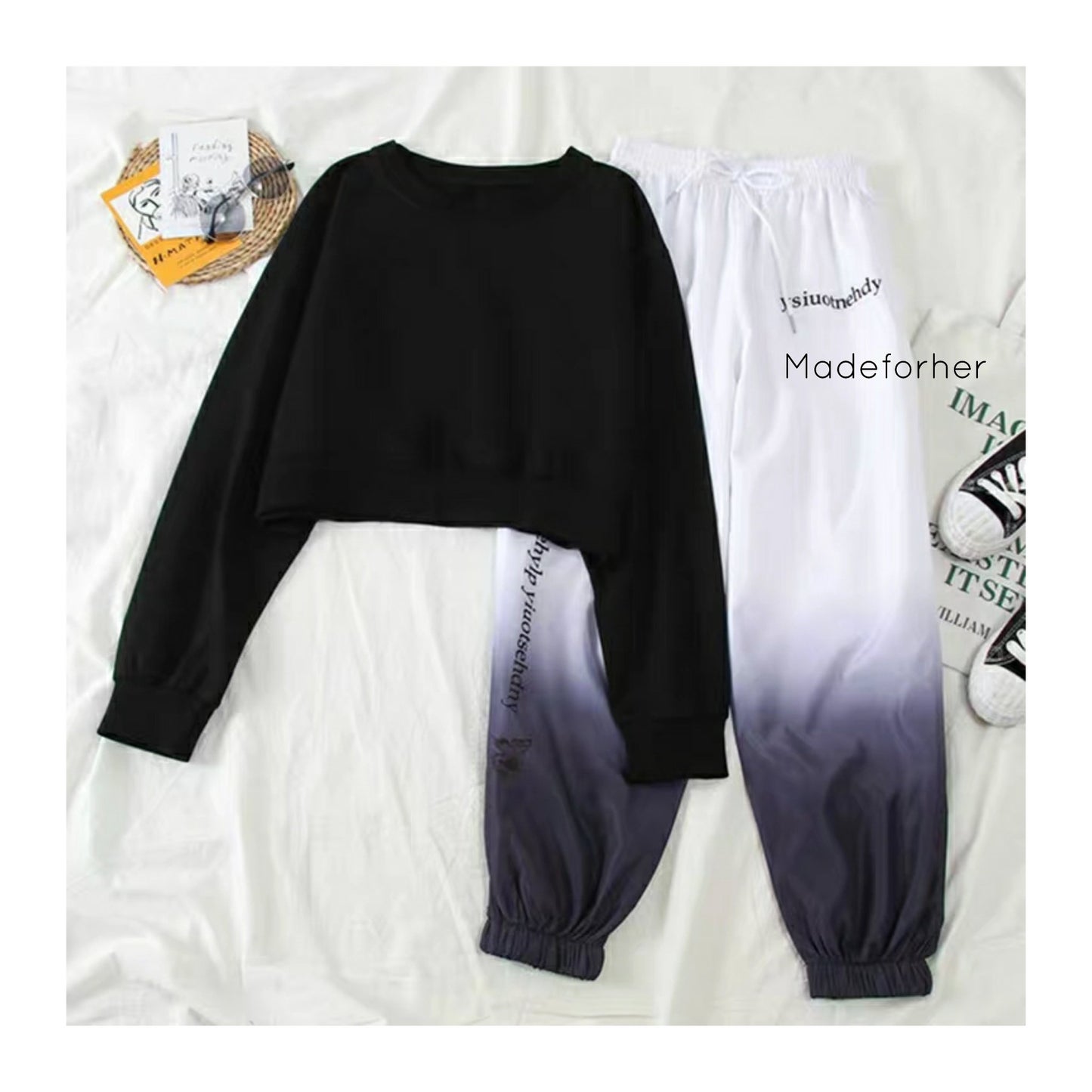Gradient Track Pants With Pullover - Made For Her Label