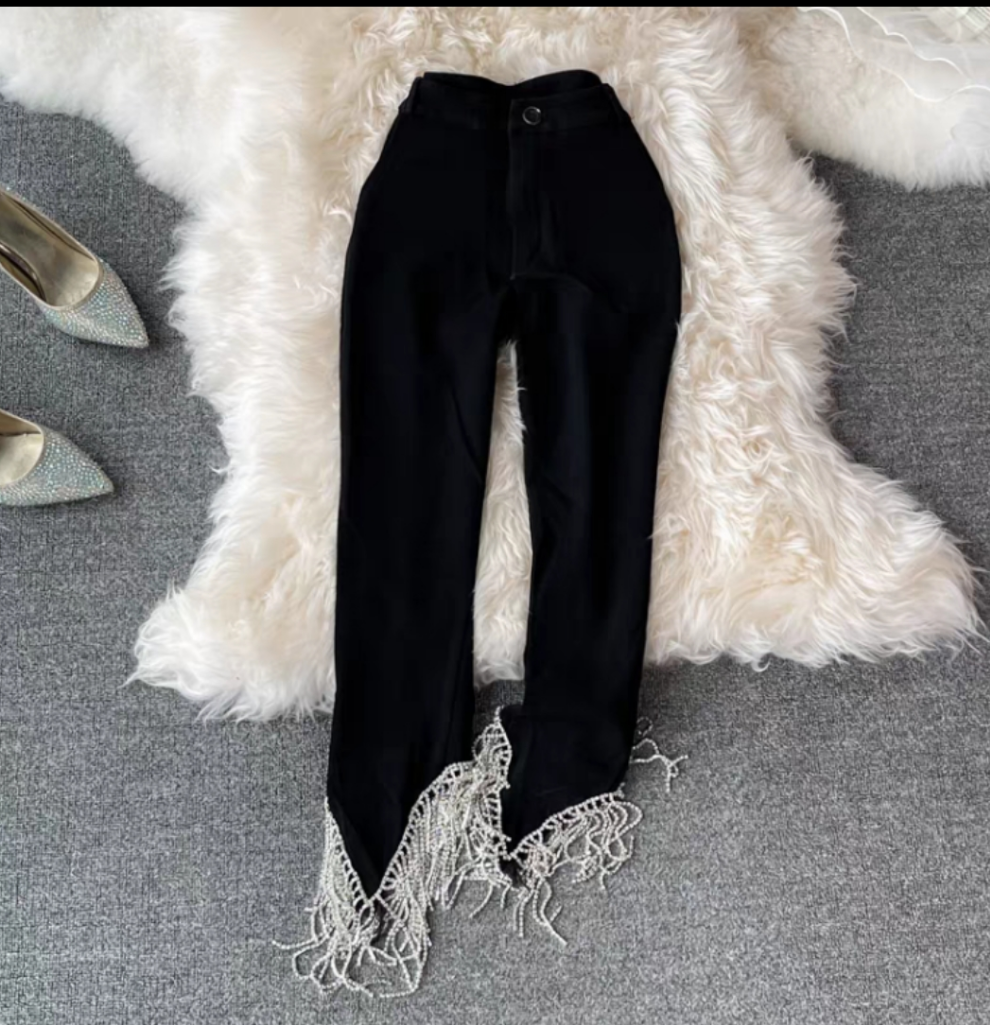 Humaira Rhinestone Tassel Pants