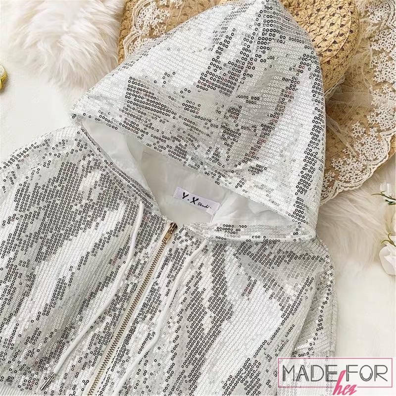 Neha Malik In Our Sequined Cropped Jacket - Made For Her Label