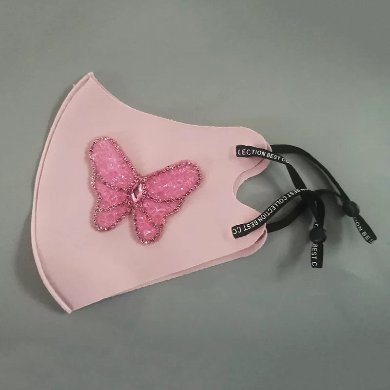 Butterfly Rhinestone Face Mask