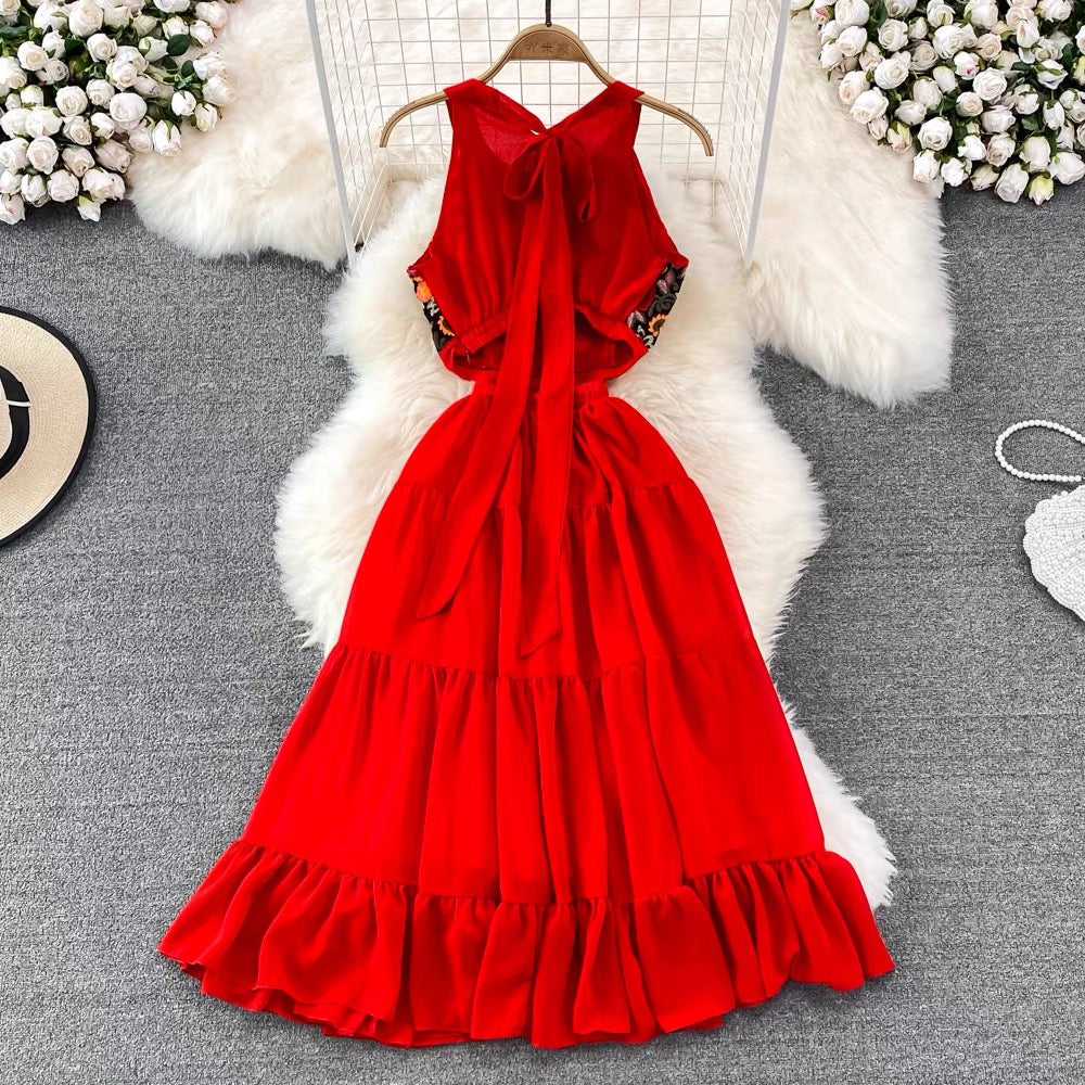 Alisha In Our Kenny Waist Cut Maxi Dress