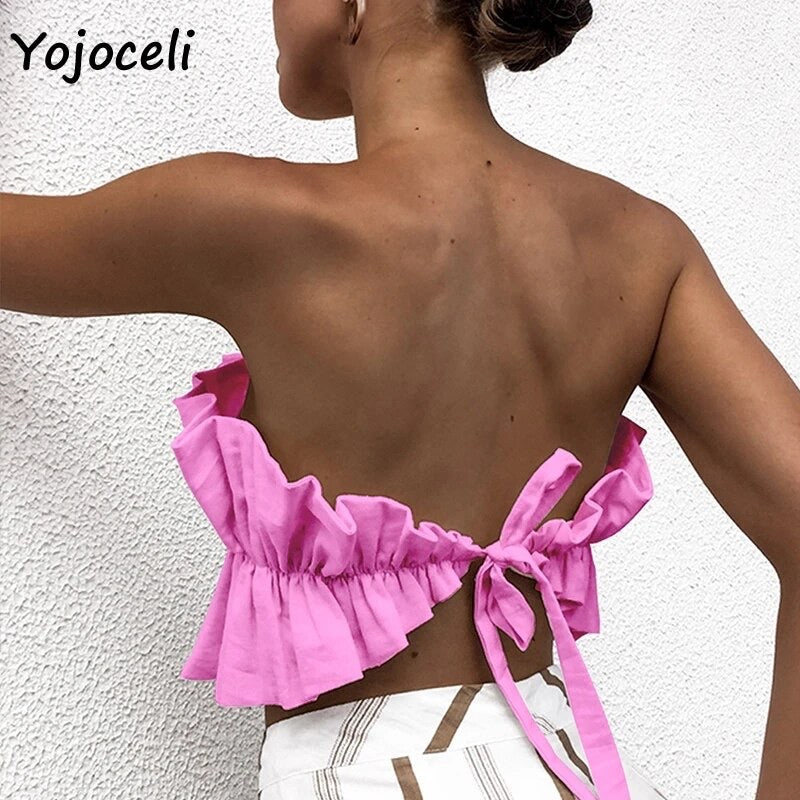 Strapless Bandeu Fan Top