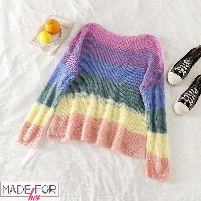 Shaurya Sanadhya In Our Rainbow Colourful Pullover - Made For Her Label