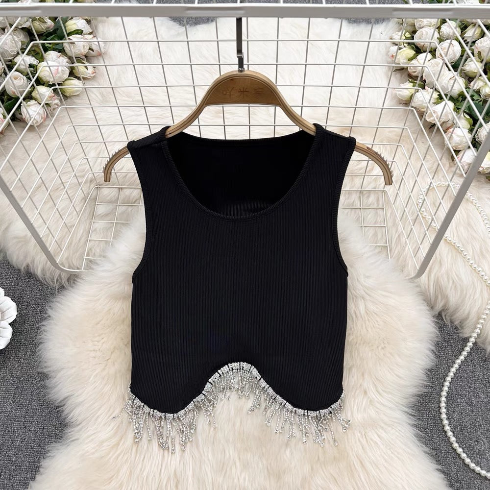 Alisha In Our Katherine Tassel Crop Blouse