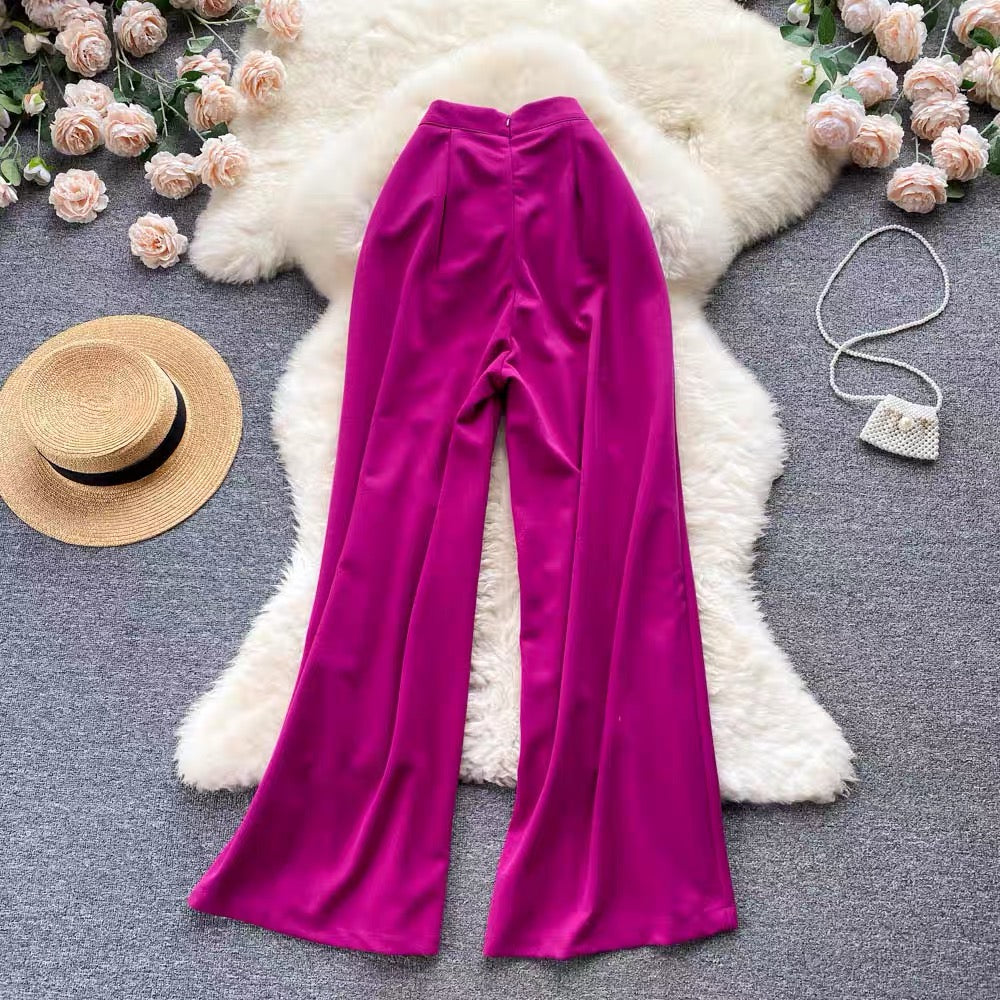 Gracia High Waisted Slit Pants