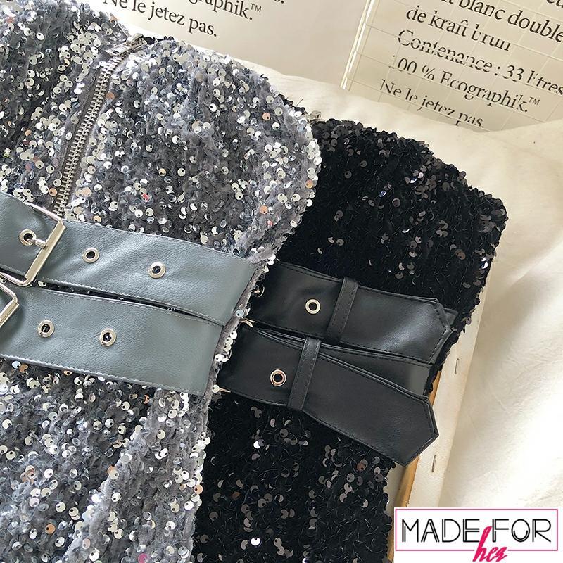 Alisha In Our Tube Sequin Belted Dress - Made For Her Label