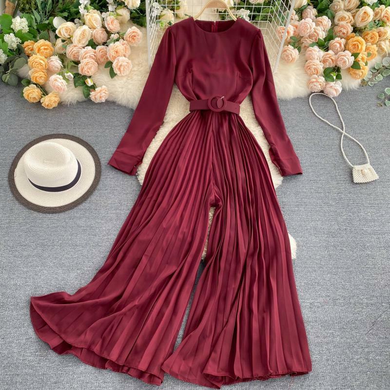 Doanna Pleated Jumpsuit - Full Sleeves - Made For Her Label