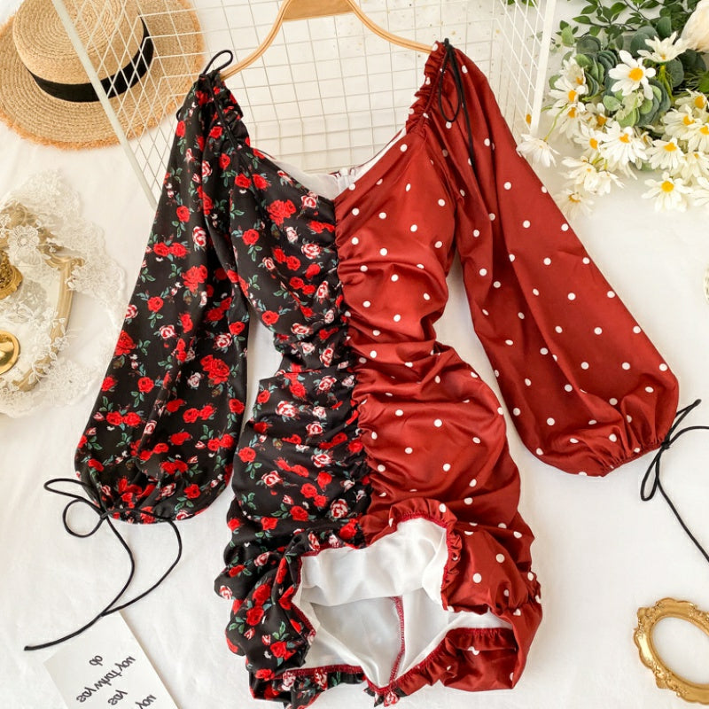 Client Madhulika In Our Rose Printed Duo Tone Bodycon Dress