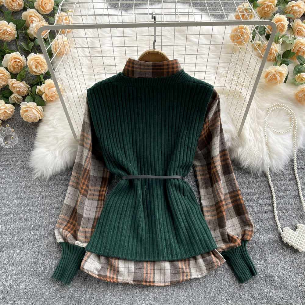 Renne Plaid Shirt With Sweater