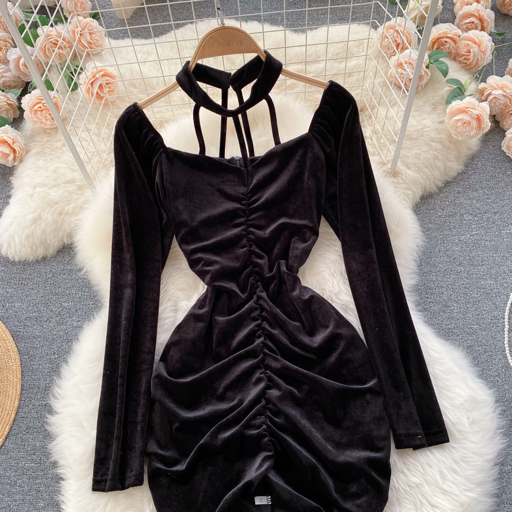 Selma Velvet Choker Dress - Made For Her Label