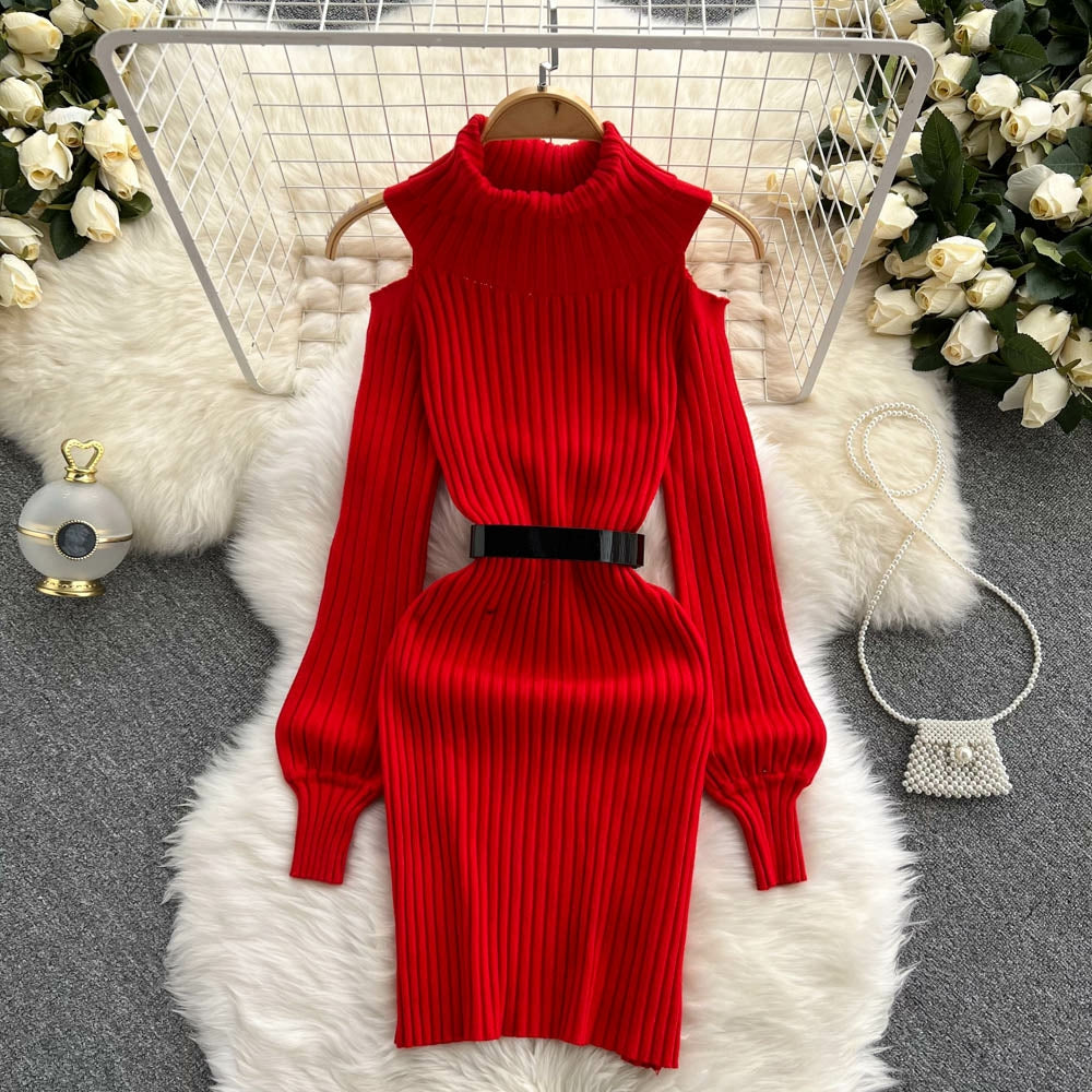 Henry Cold Shoulder Belted Dress