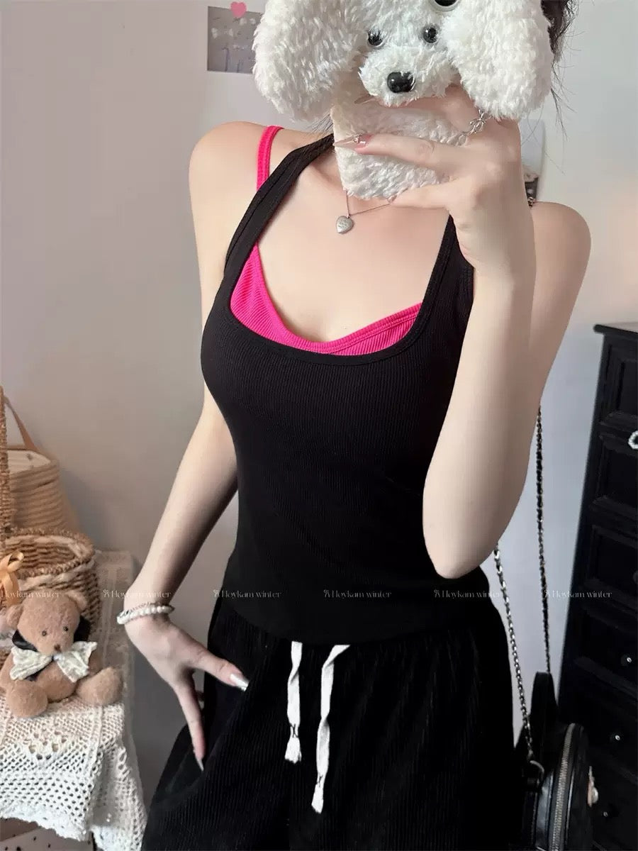 Kyoto Dual Layer Padded Rib Tank Top - Made For Her Label