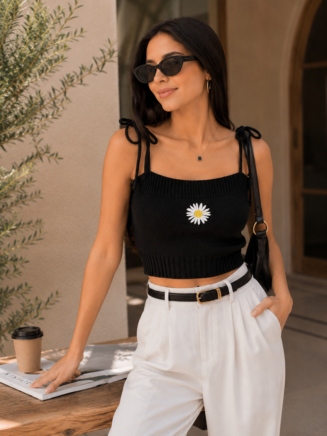 Daisy Knotting Strap Cami Top - Made For Her Label