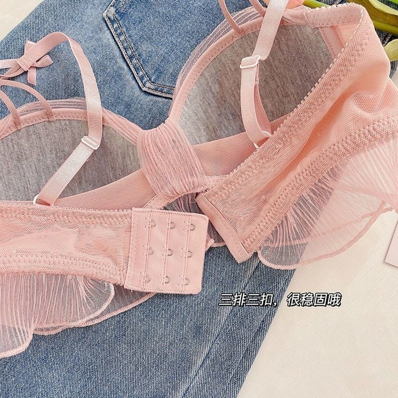 Florence Ruffle Lace Padded Bra & Panty Lingerie Set - Made For Her Label