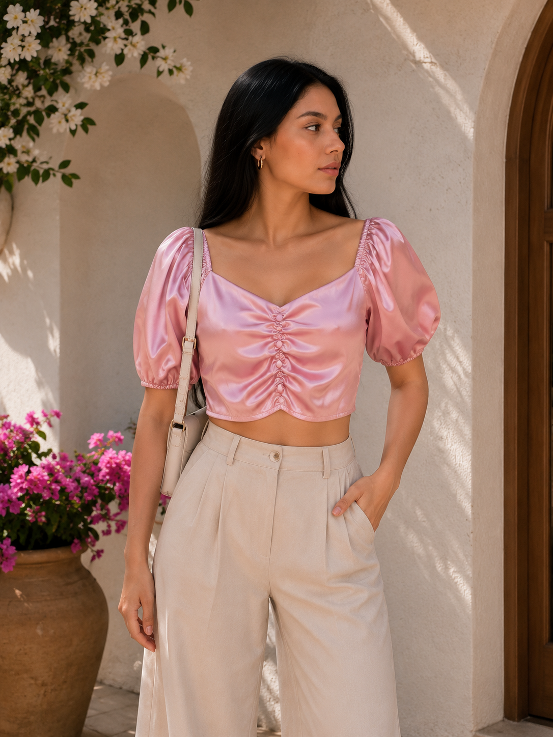 Ziva Satin Top - Made For Her Label