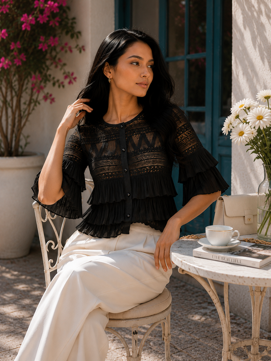 Destiny Fringe Lace Blouse - Made For Her Label