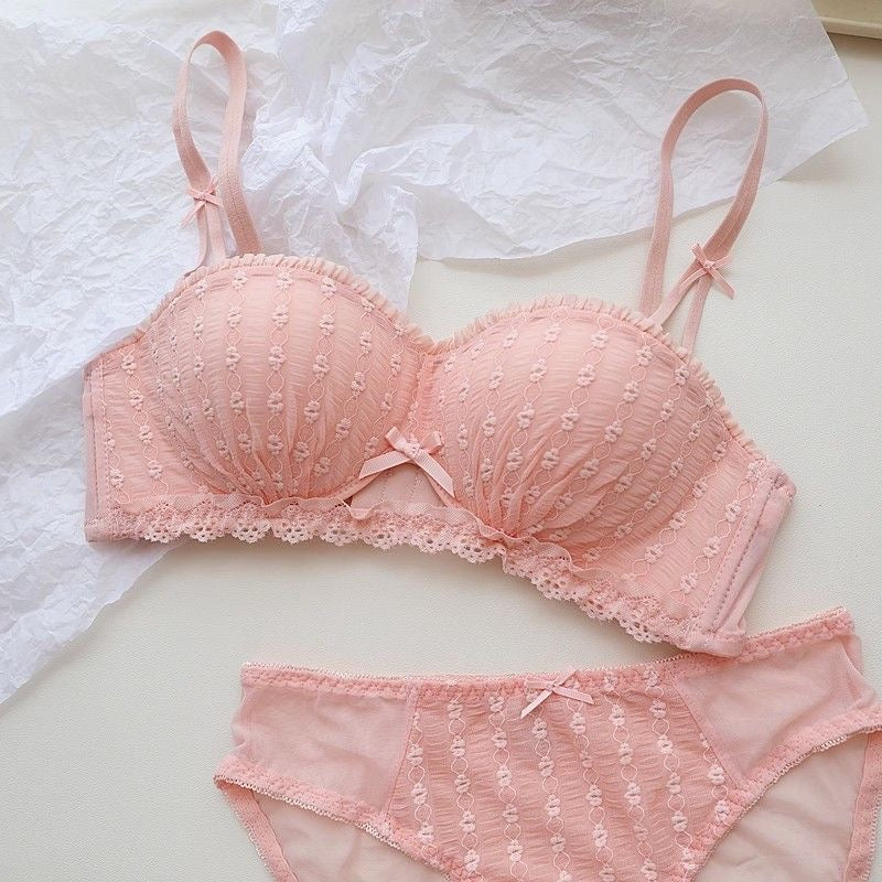 Monaco Blossom Lace Padded Bra & Panty Lingerie Set - Made For Her Label