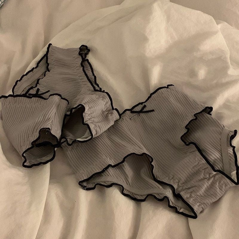 Positano Frill Rib Boyshort Panties - Made For Her Label