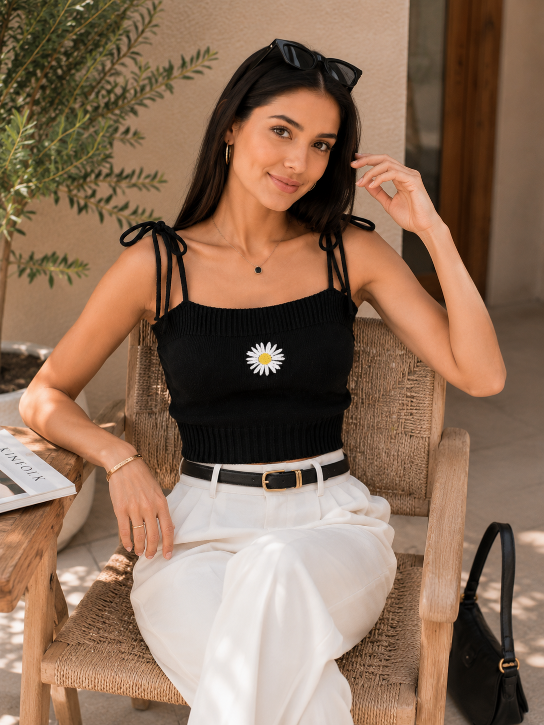 Daisy Knotting Strap Cami Top - Made For Her Label