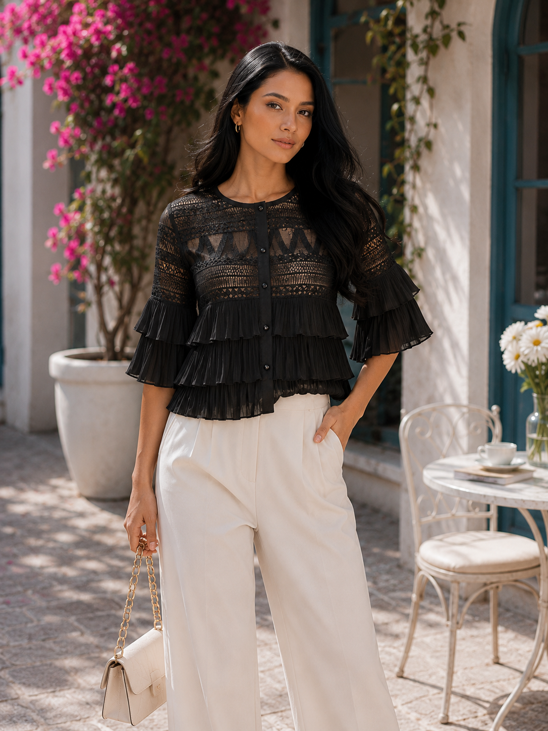 Destiny Fringe Lace Blouse - Made For Her Label