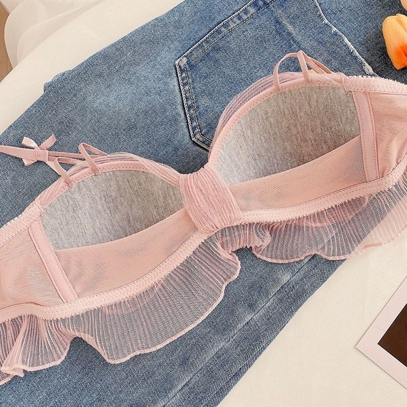 Florence Ruffle Lace Padded Bra & Panty Lingerie Set - Made For Her Label