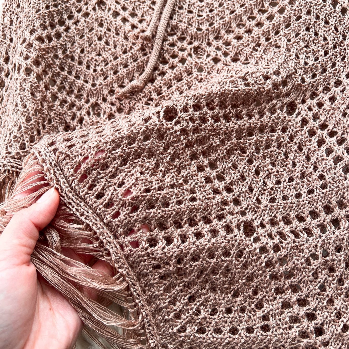 Alison Crochet Shell Detail Halter Bralette & Fringe Sarong Co-Ord Set - Made For Her Label