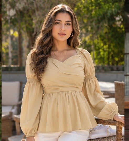 Giselle Beige Top - Made For Her Label