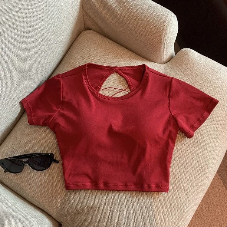 Vienna Padded Lace-Up Back Crop Top - Made For Her Label