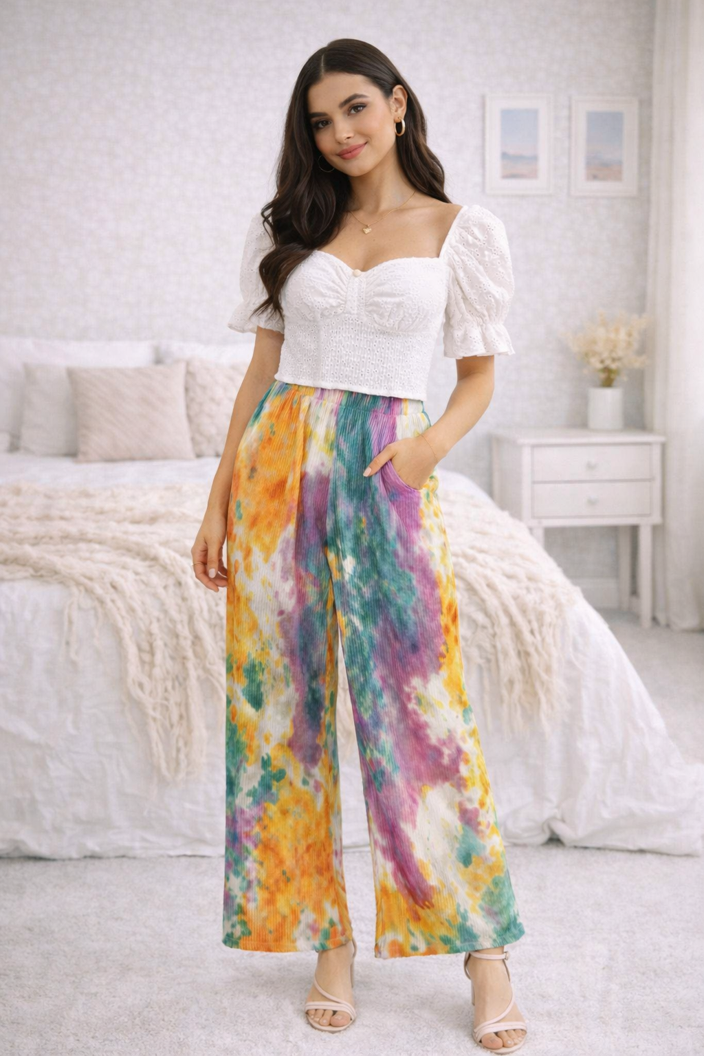 Colourful Pleated Pants - Made For Her Label