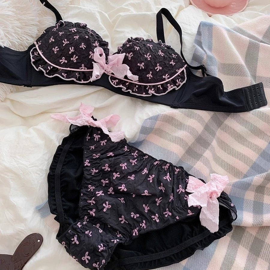 Vienna Coquette Bow Padded Bra & Panty Lingerie Set