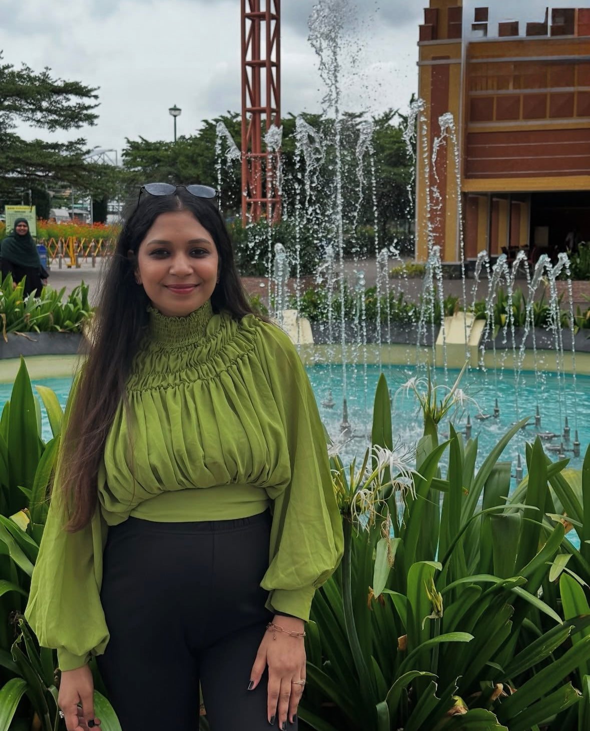 Alisha In Our Maria Chiffon Pleated Top