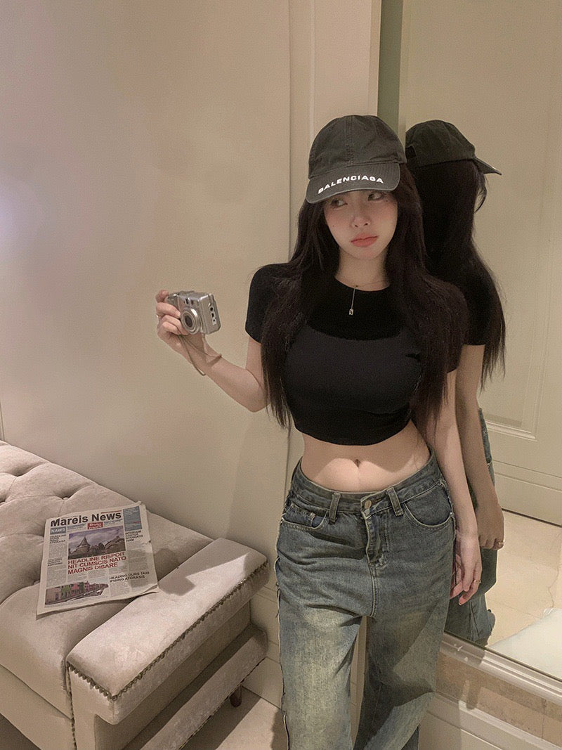 Vienna Padded Lace-Up Back Crop Top - Made For Her Label