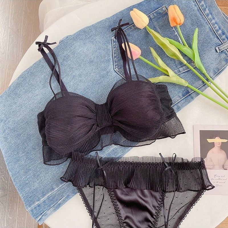 Florence Ruffle Lace Padded Bra & Panty Lingerie Set - Made For Her Label