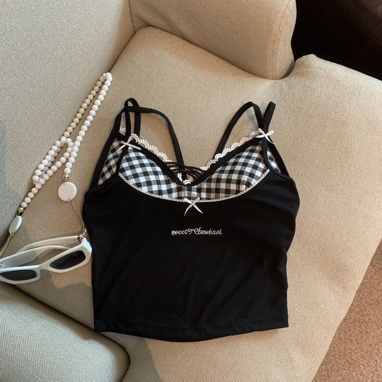 Seville Layered Cami Padded Crop Top - Made For Her Label