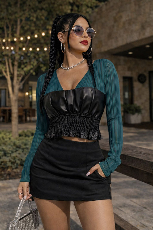 Berrin Leather Top - Made For Her Label