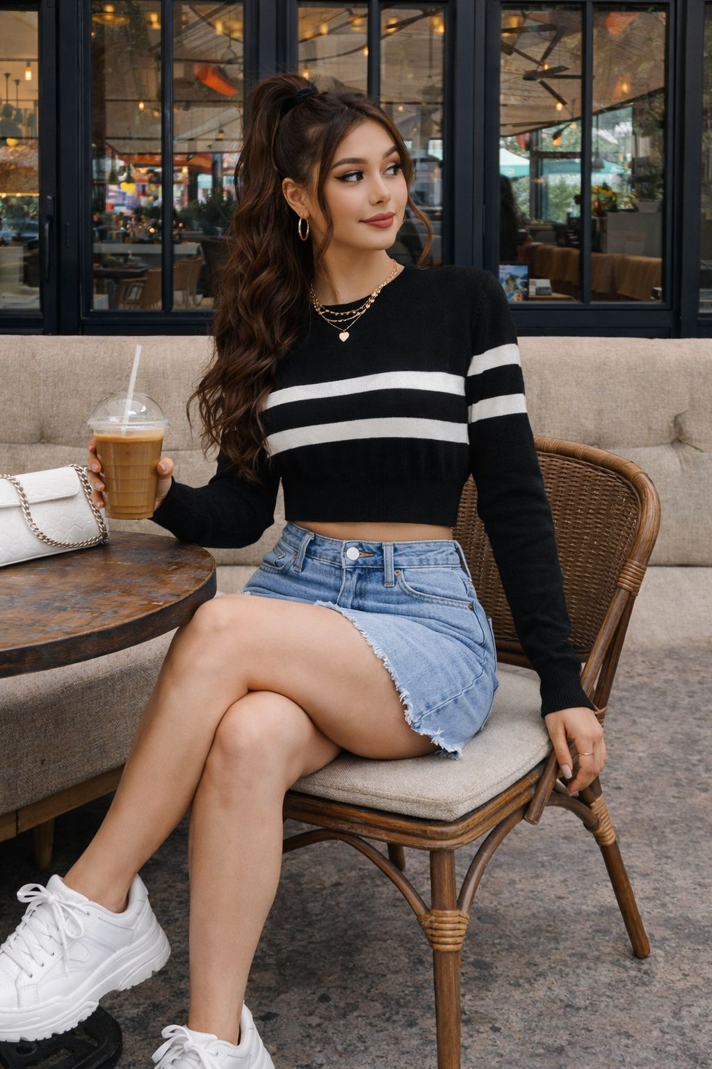 Azaria Striped Knitted Top