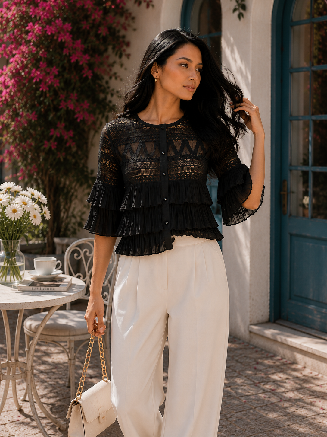 Destiny Fringe Lace Blouse - Made For Her Label