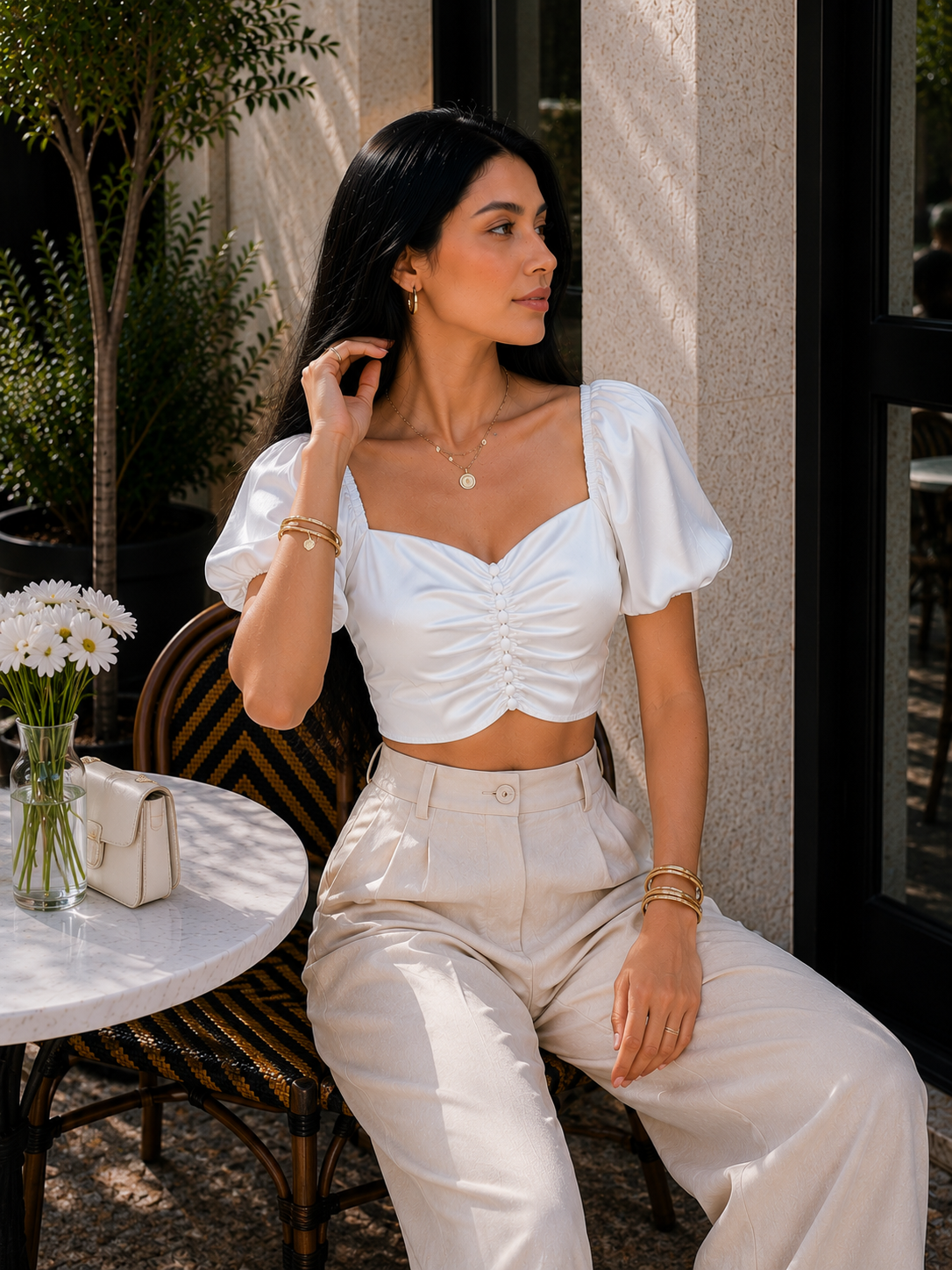 Ziva Satin Top - Made For Her Label
