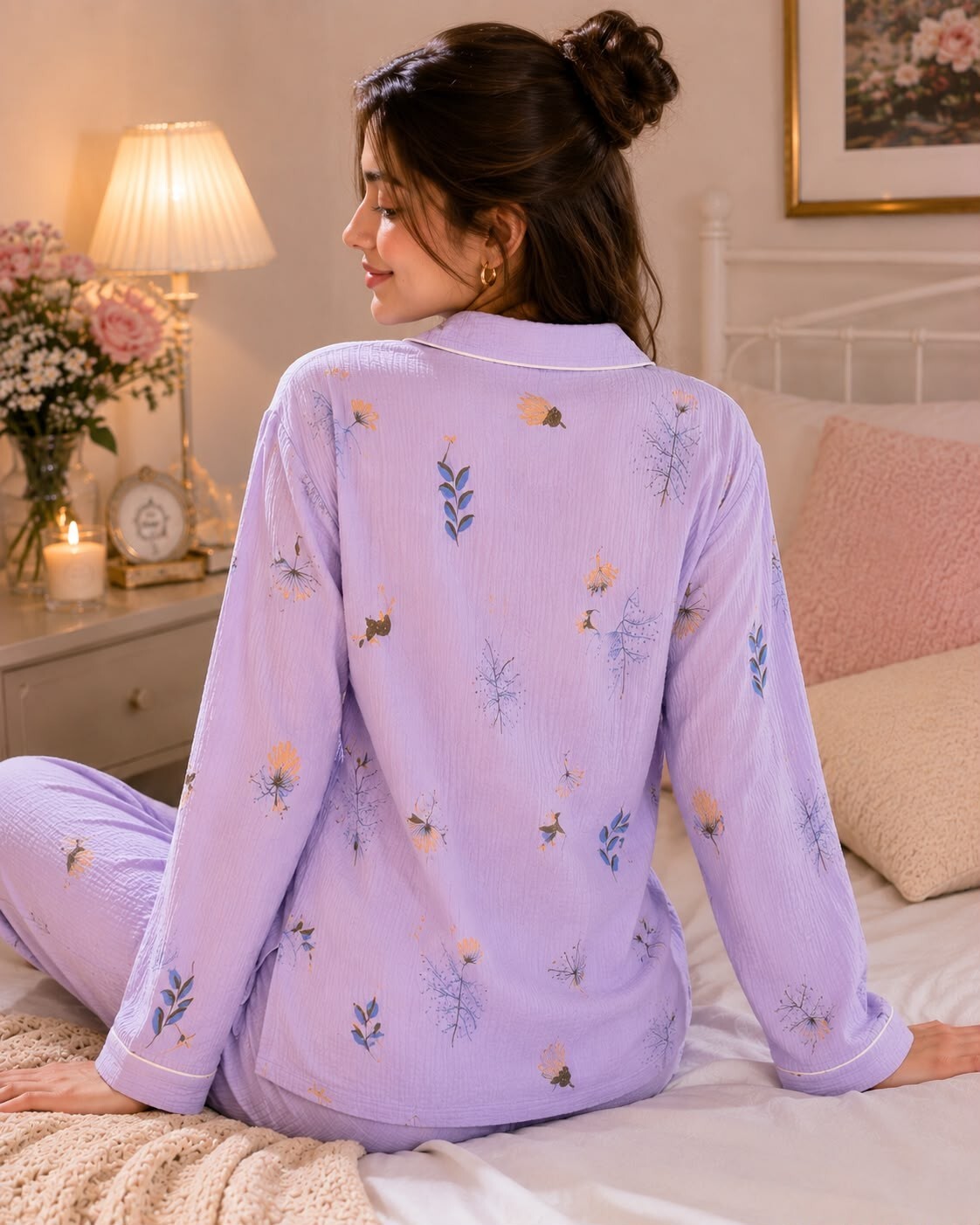 Lilac Floral Nightwear - Made For Her Label