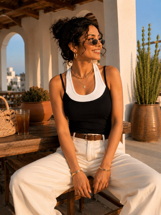 Avelisse Padded Ribbed Cami Top