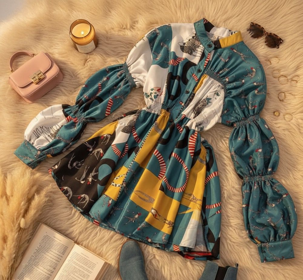 Derk Printed Shirt Dress - Made For Her Label