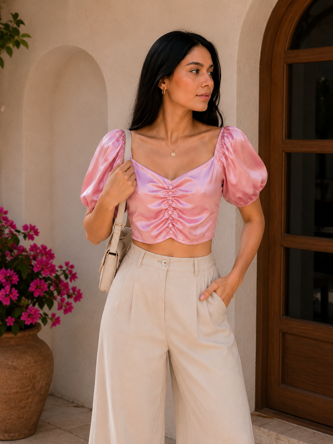 Ziva Satin Top - Made For Her Label