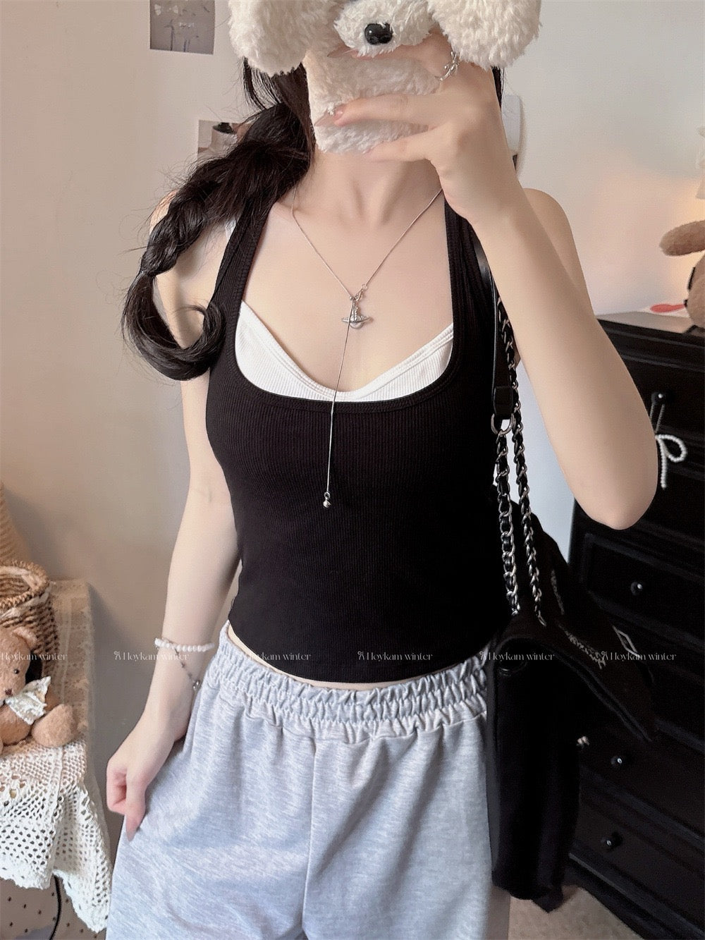 Kyoto Dual Layer Padded Rib Tank Top - Made For Her Label