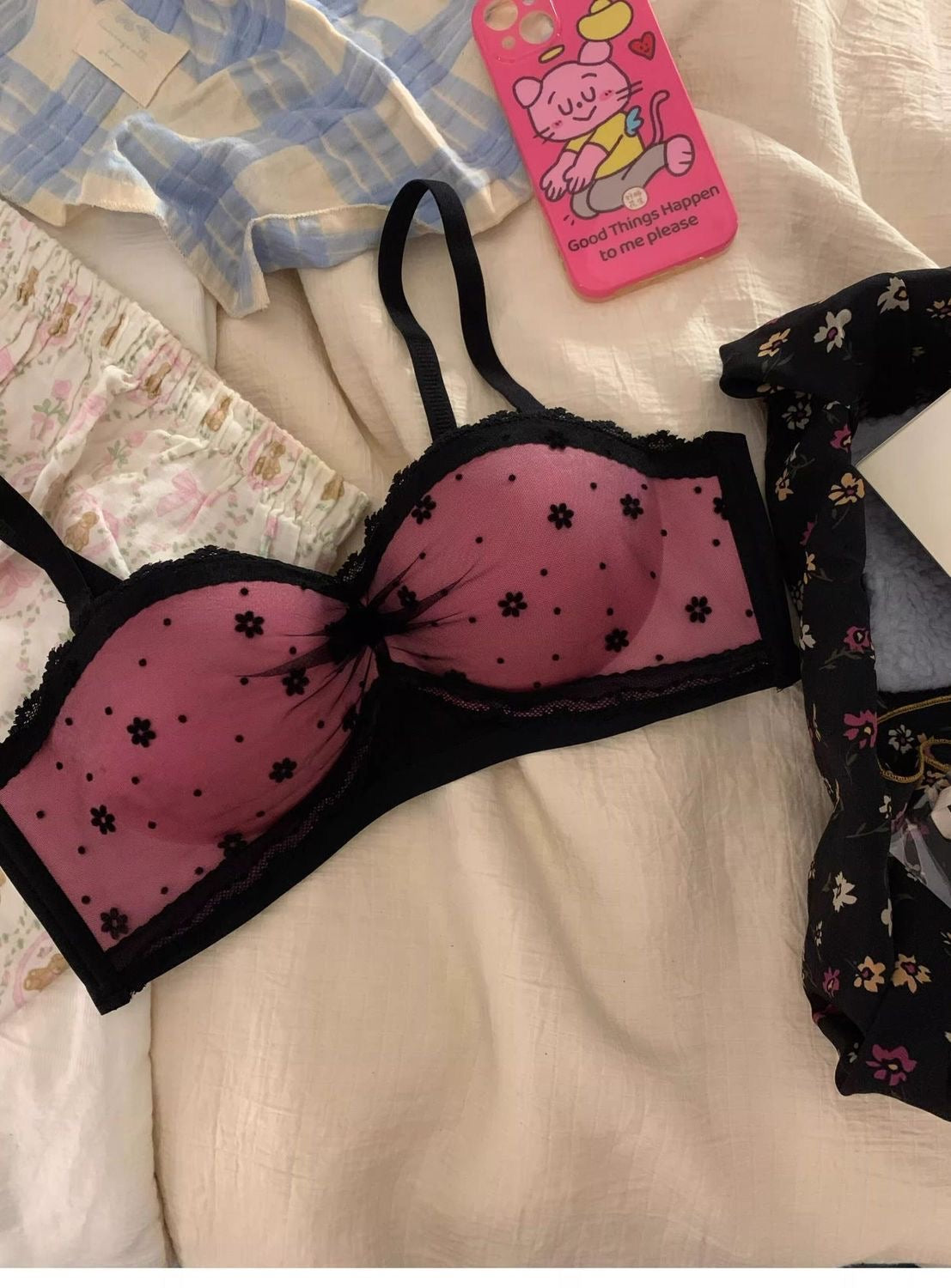 Capri Blossom Mesh Padded Balconette Bra - Made For Her Label