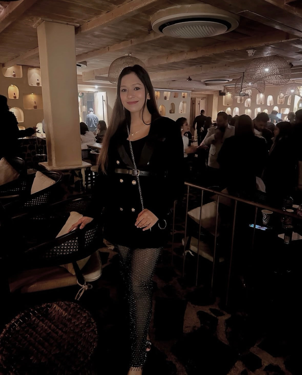 Alisha In Our Norway Velvet Blazer Dress With Belt