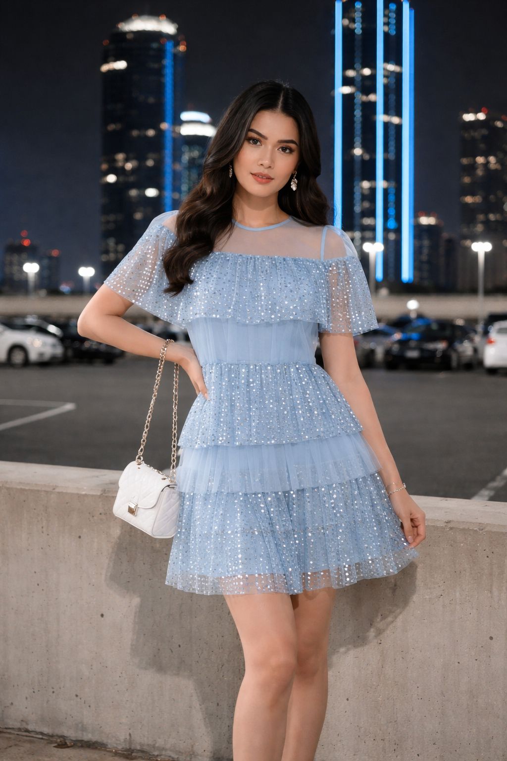 Renee Layered Shimmery Sequin Dress - Made For Her Label